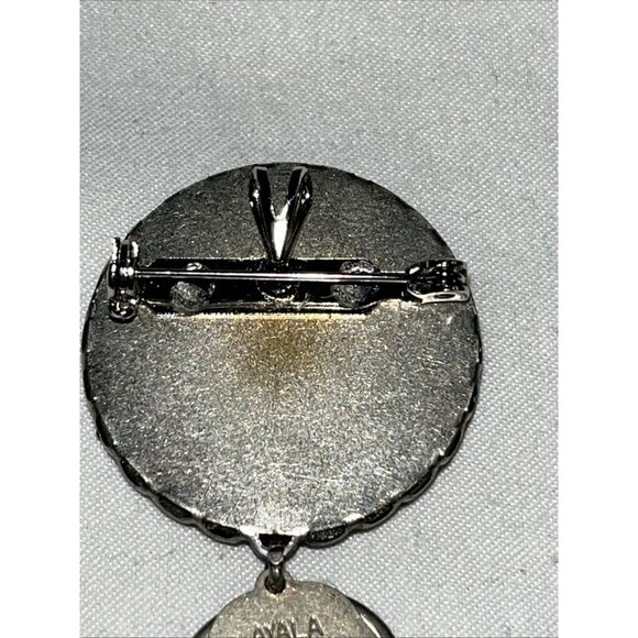 Ayala Bar Signed Dangle Drop Beaded Crystal Brooch Pin Pendant 2 3/8” Vintage - Picture 6 of 8